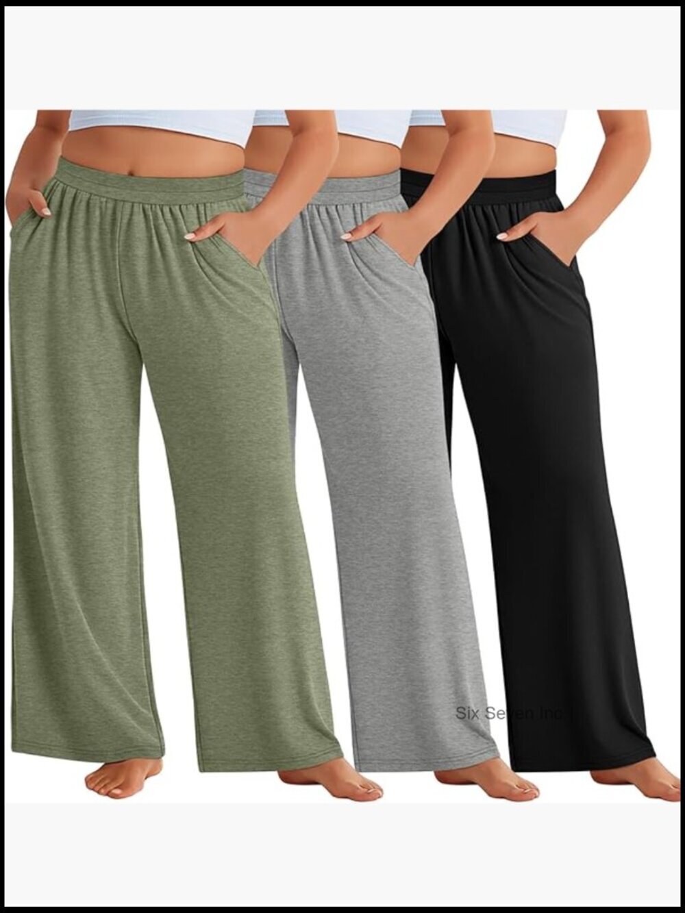 Plus Size Wide Leg Palazzo Lounge Yoga Pants High Waist Sweatpants Loose Fit
